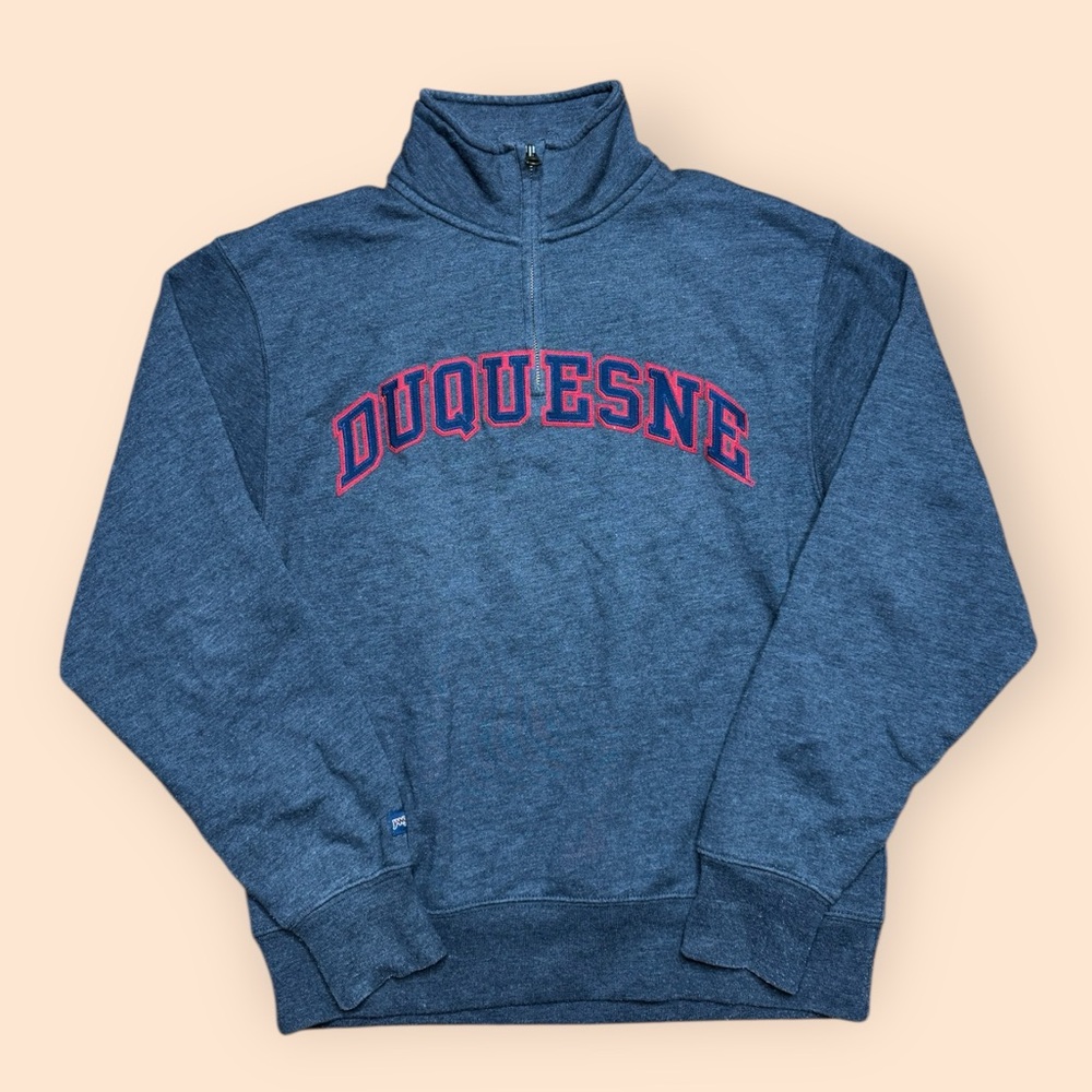 Vintage Duquesne Dukes Y2K Sweatshirt Quarter Zip Small Gray JanSport 2000s